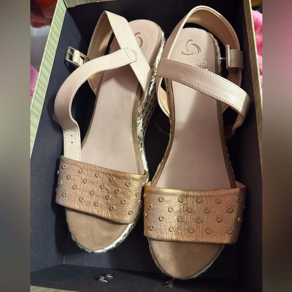 Elegant Gold and Tan Women's Sandals